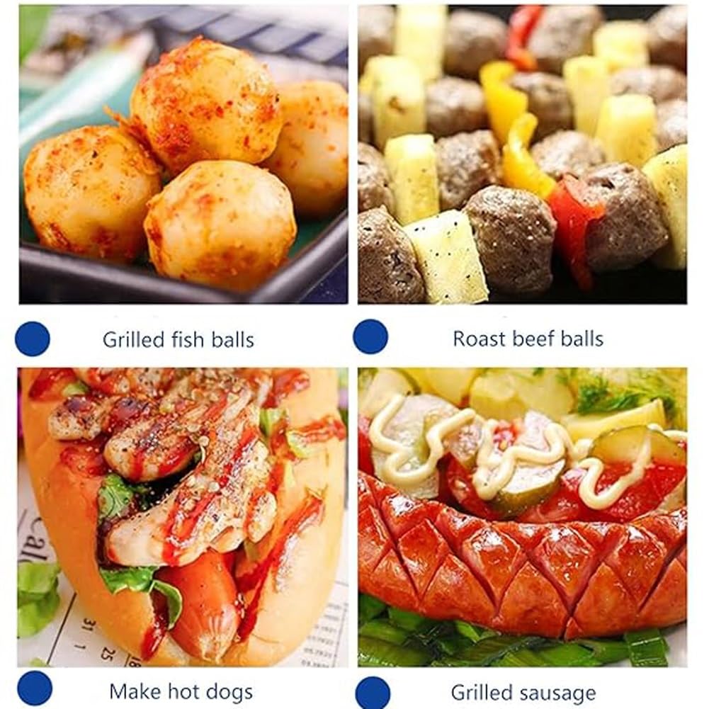 Macchina Per Hot Dog, Macchina Per Cuocere Salsicce In Acciaio Inox, Piano Di Lavoro Con 4 Rulli Antiaderenti, Grill Per Salsicce Con Rotazione A 360°, Controllo Della Temperatura, Per Cucina, Colazi