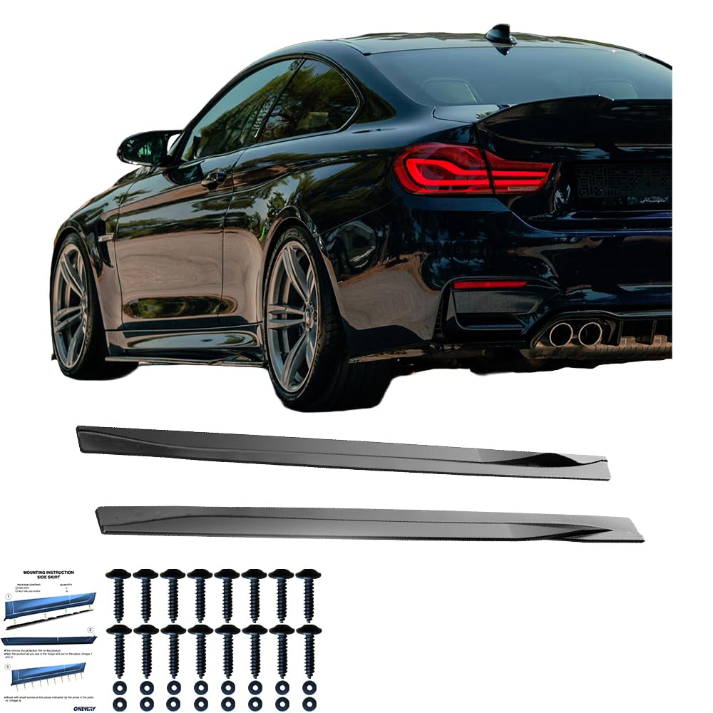 Seitenschweller kompatibel mit BMW M4 F82 2014 bis 2021 2 Tlg Schwarz Glänzend