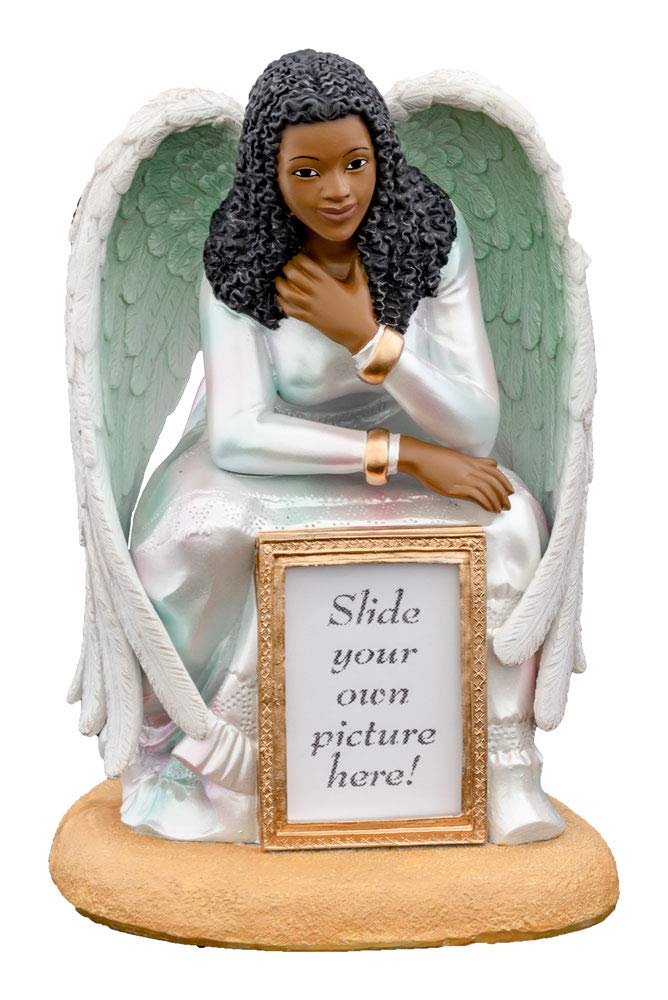 Ebony Treasures Guardian Angel Figurine, Hand Painted, Resin, 8"H, Classic, Neutral