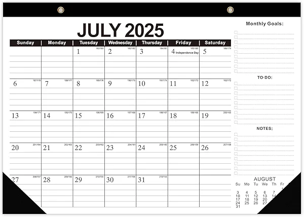 Desk Calendar 2025-2026, 18 Monthly Calendar from Jul 2025 -Dec 2026, 17" x 12" Desktop Monthly Calendar,Desk Calendar 2025-2026 with to-do List for Planning, Home,Office