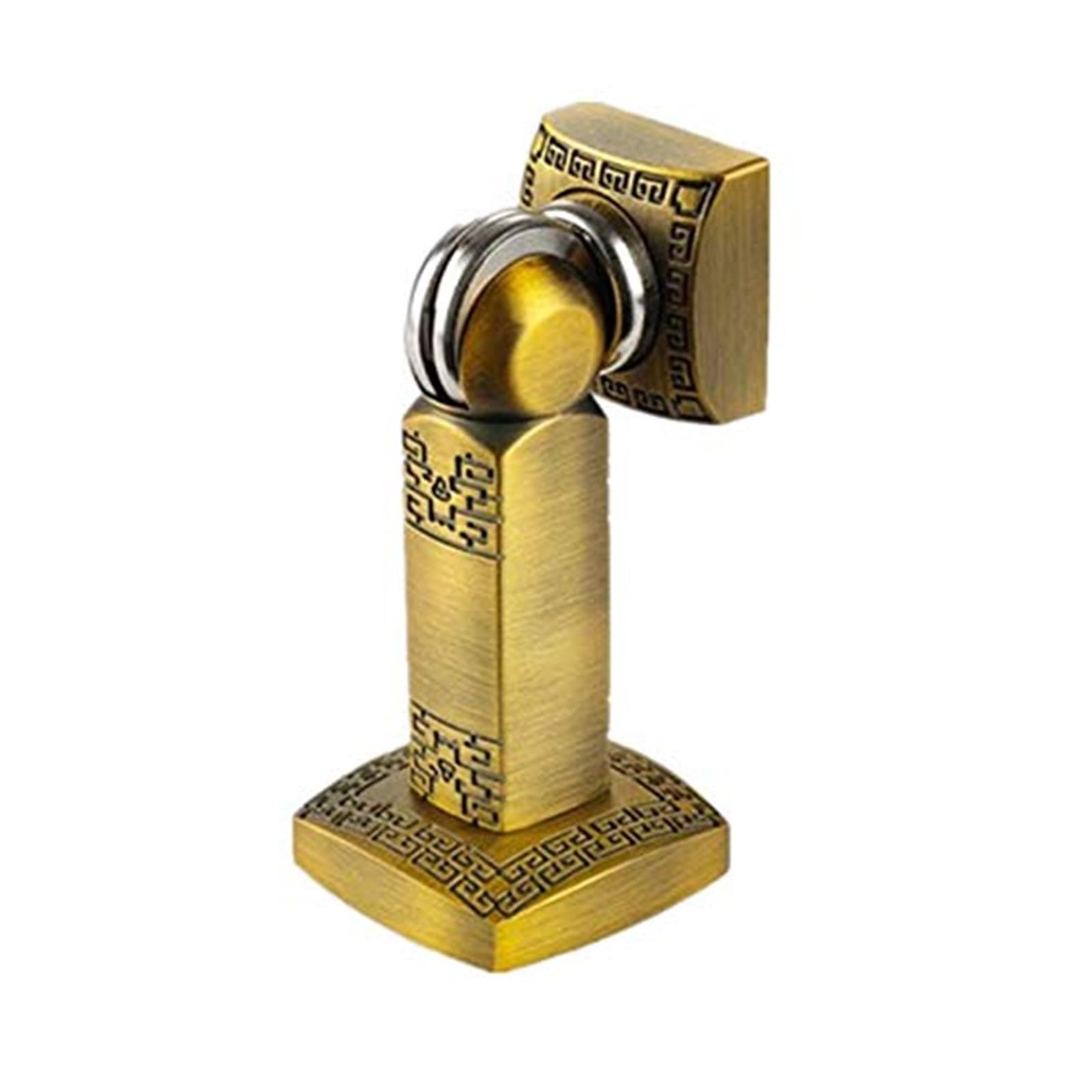 Luercher Brass Door Stop Strong Magnetic Door Stops For Skirtings Doorstop Rubber Floor Jammer Antique Copper Thickened Door Stopper(Brass)