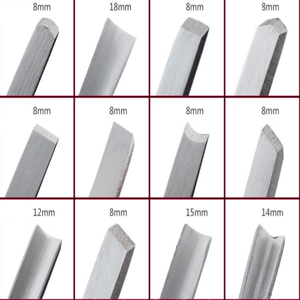 Jeu de ciseaux à bois, trousses à outils pour la sculpture sur bois - Outils professionnels pour le travail du bois avec étui de transport idéal pour les débutants (12pcs)
