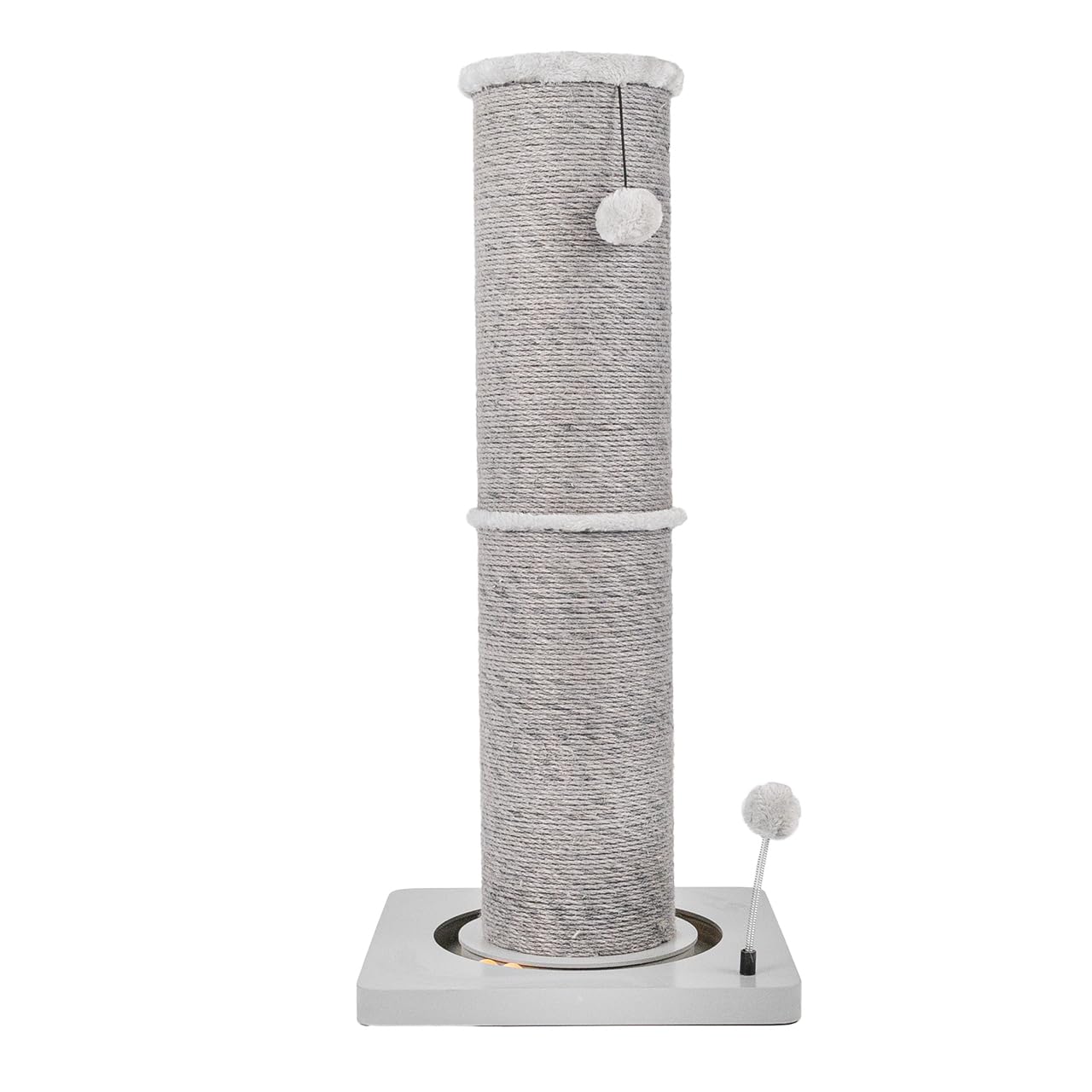 CanadianCat Company | Kratzstamm für Katzen - Carla - mit Spielzeug | interaktives Katzenspielzeug selbstbeschäftigung | mit 82cm-hoher Kratzsäule Ø20cm | ca. 40 x 40 x 86 cm