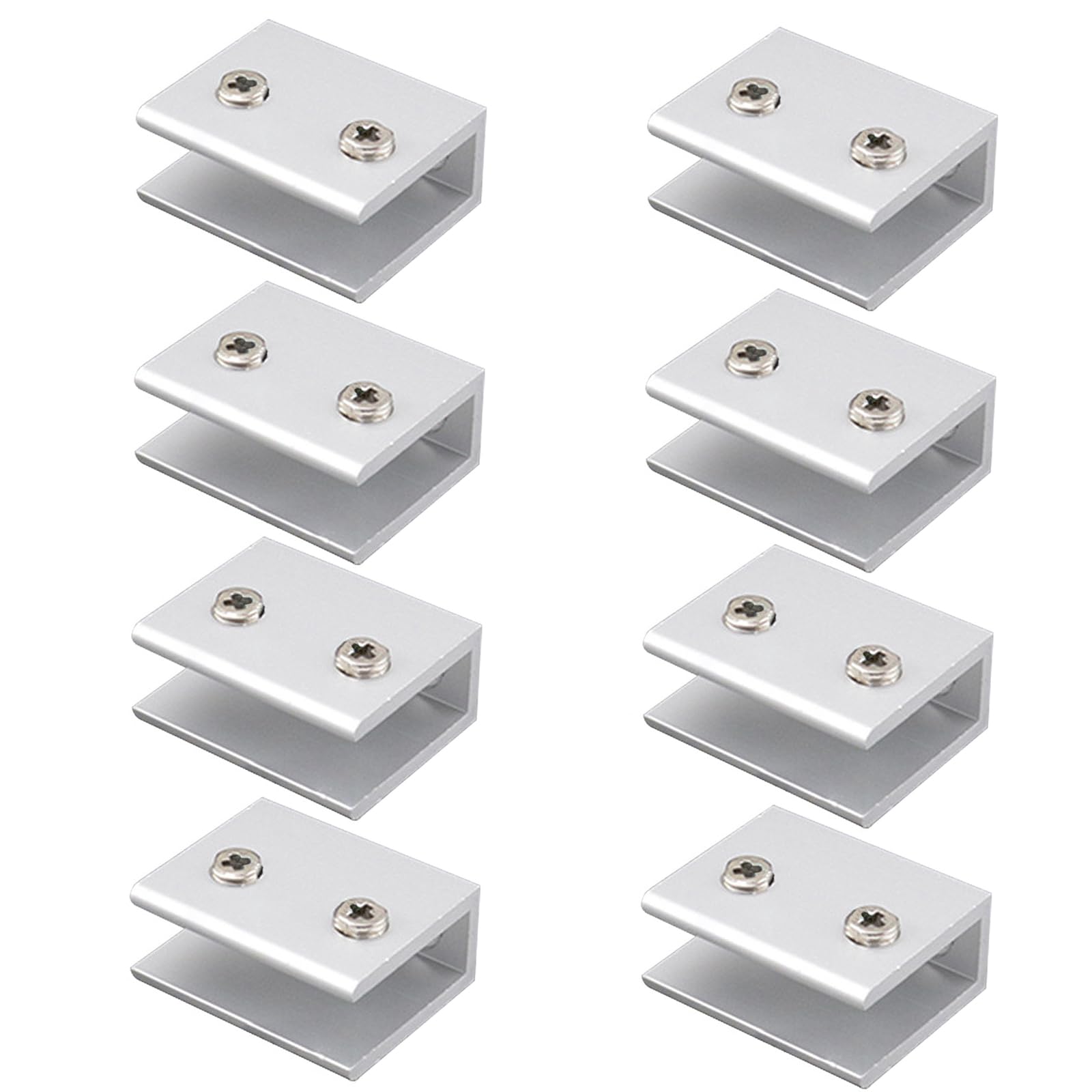 XuQiZZpp 8Pcs Glass Shelf Bracket Aluminum Alloys Square Glass Clamps Clip Holder Bracket for Wall Mounted Enduring