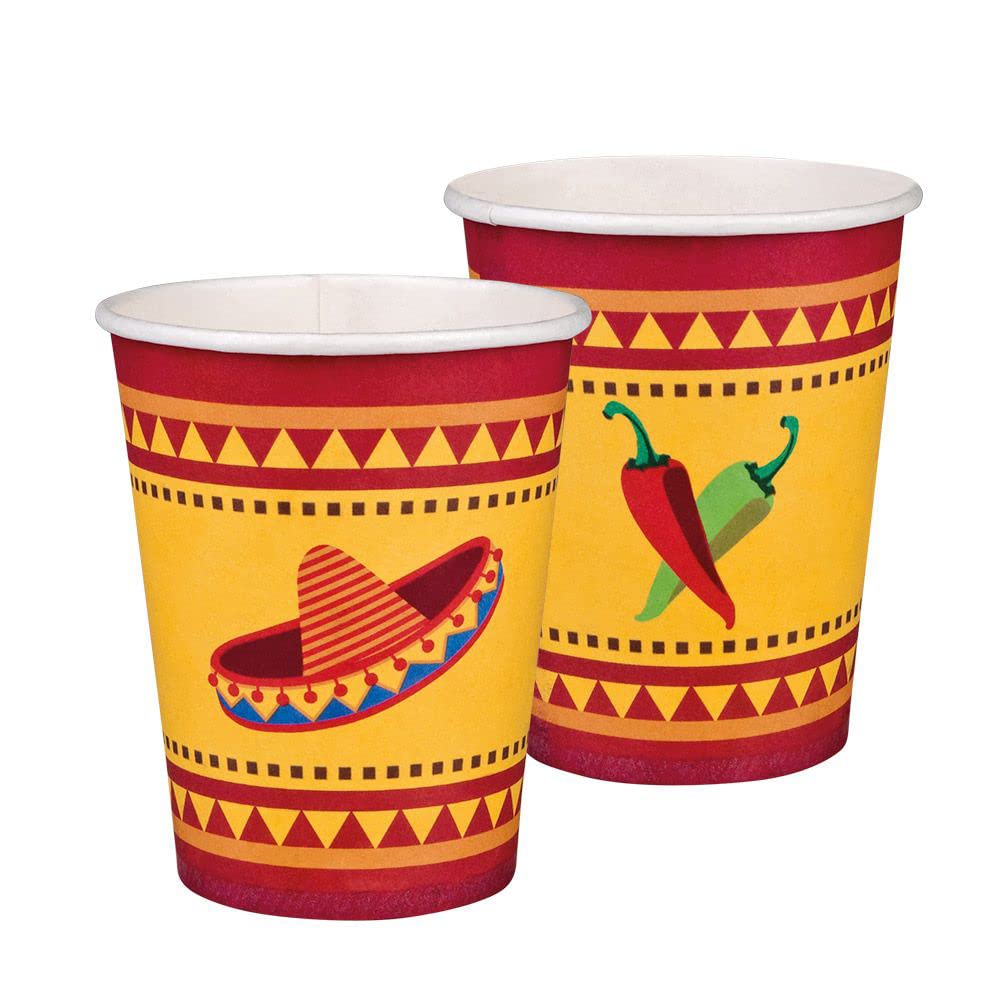 Boland 54398 - Fiesta Party Cups - Pack of 10-210ml - Eco-Friendly Party Tableware - 100% Paper - Birthday