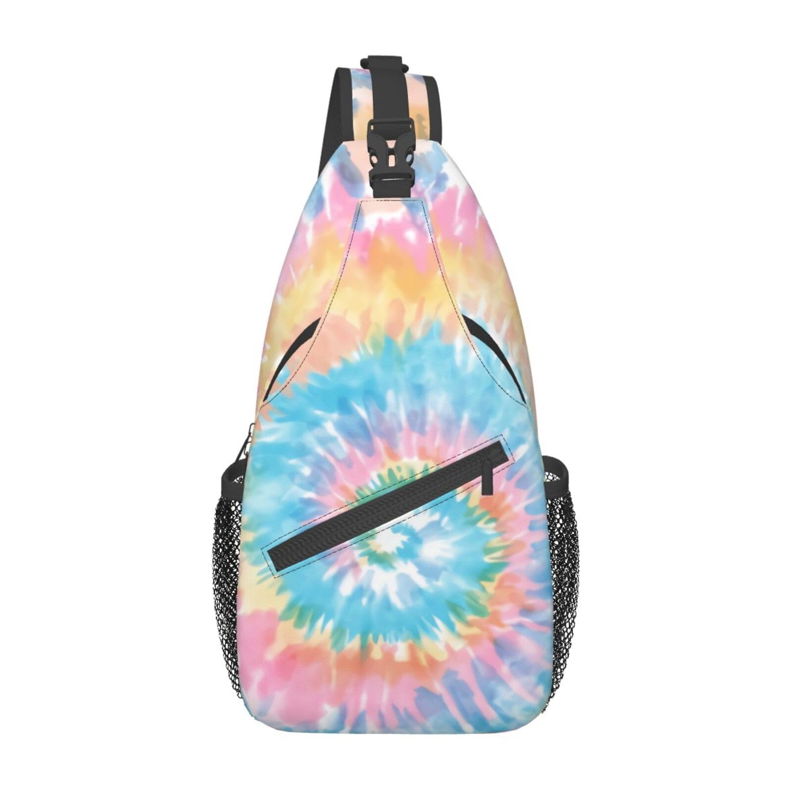 GeRRiT Cute Tie Dye Sling Bag,Rainbow Crossbody Backpack Shoulder Bag Chest Bag for Men Women Outdoor Hiking Travel
