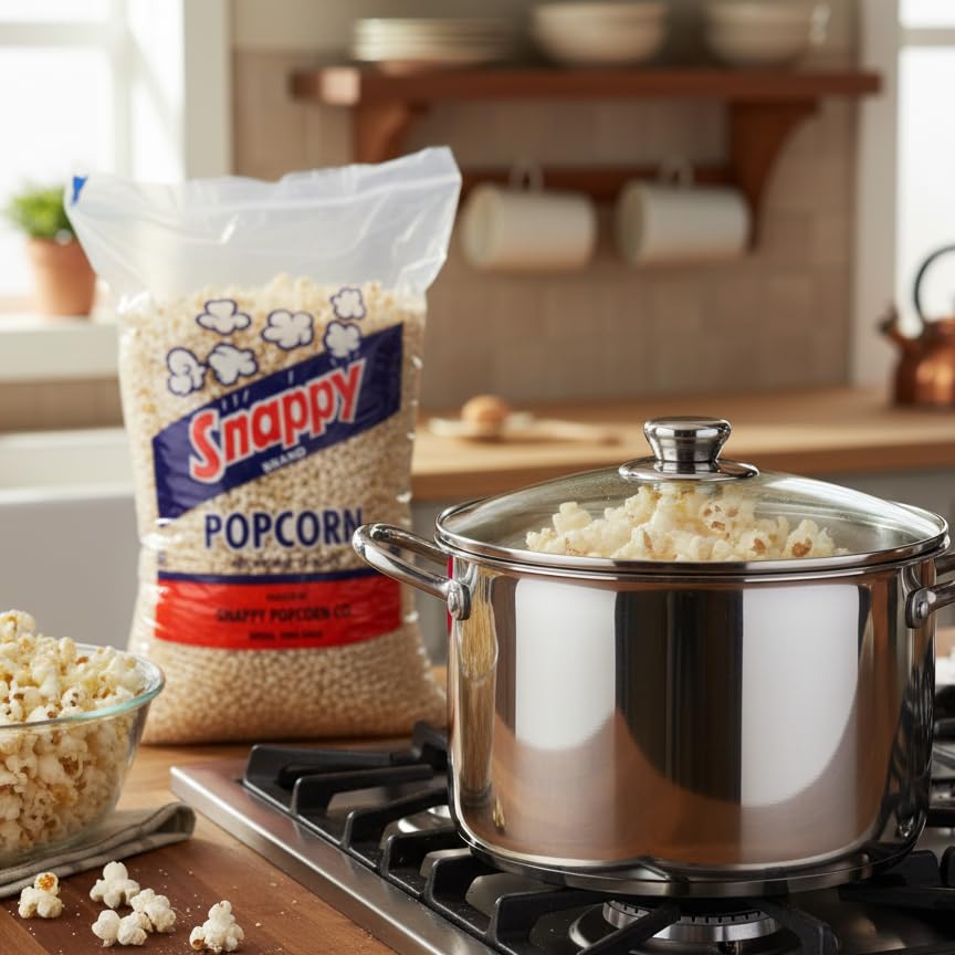 Miniatura 4 de Granos de palomitas de maíz blanco Snappy para reventar con máquina de palomitas de maíz, palomitas de aire o estufa, 12.5 lbs (5.67 kg)