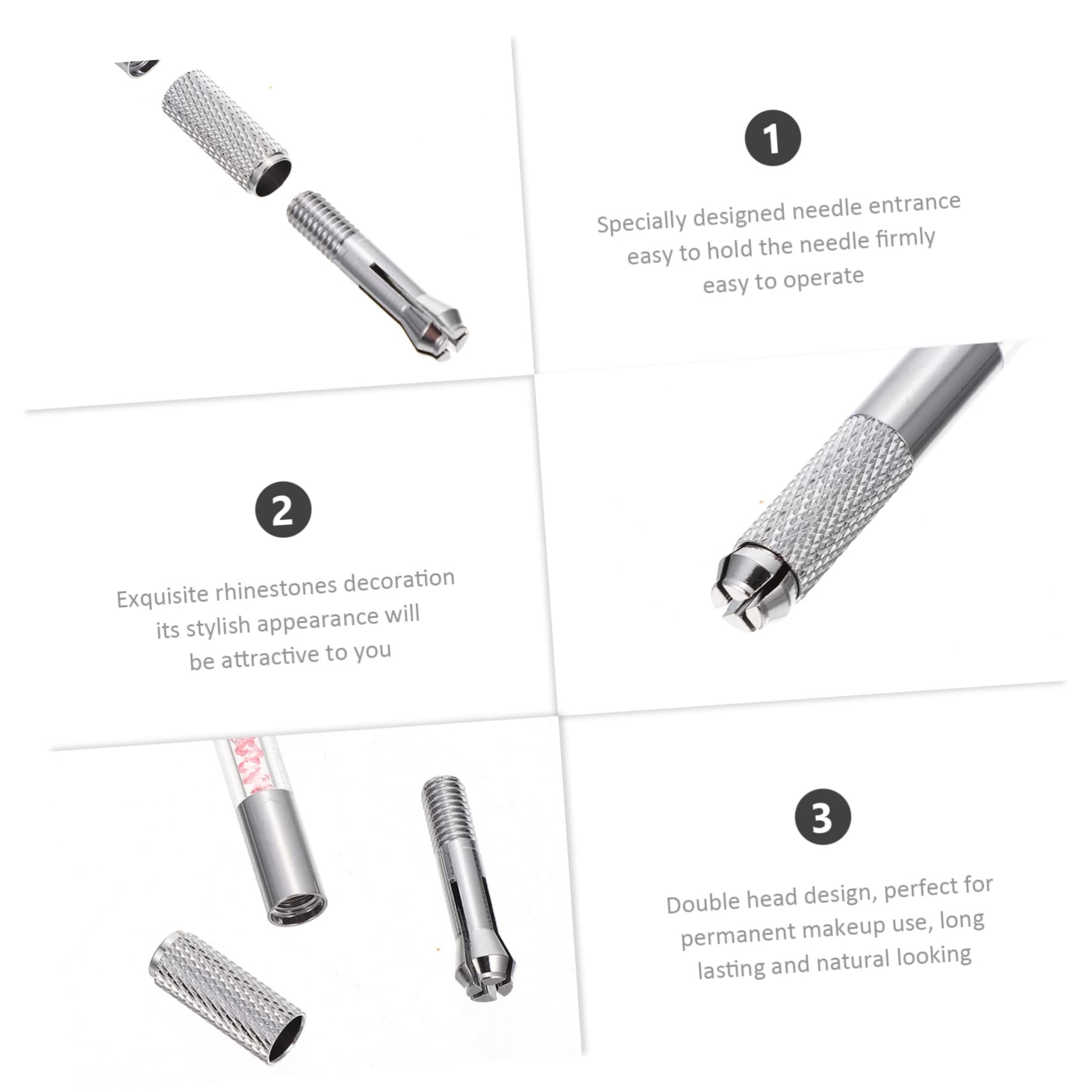 FRCOLOR Penna Microblading Sopracciglia 10 Pezzi Decorazione di Cristalli e Aspetto Naturale in ABS per Make-up Professionale e Principianti