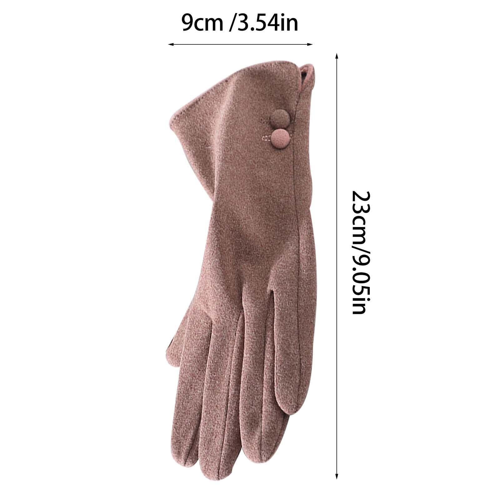 Guanti invernali da donna touch screen sottili e caldi guanti termici freddi per SMS all'aperto, passeggiate con cani, guida, shopping, Beige, Etichettalia unica