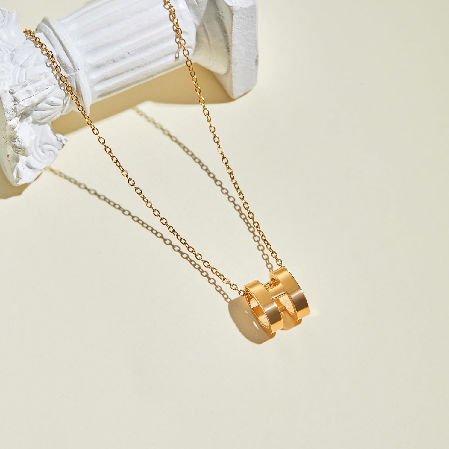 H Jewelry Set for Women 3 Piece, H Titanium Steel Necklace, Earrings, Bracelet Set,... - Image 5