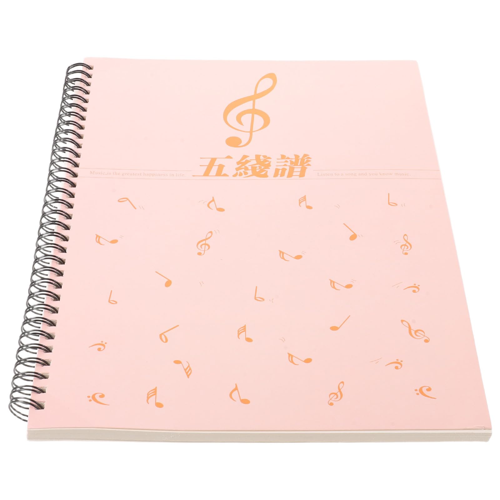 Cuaderno de música A4 rosa para clases de solfeo y composición 8