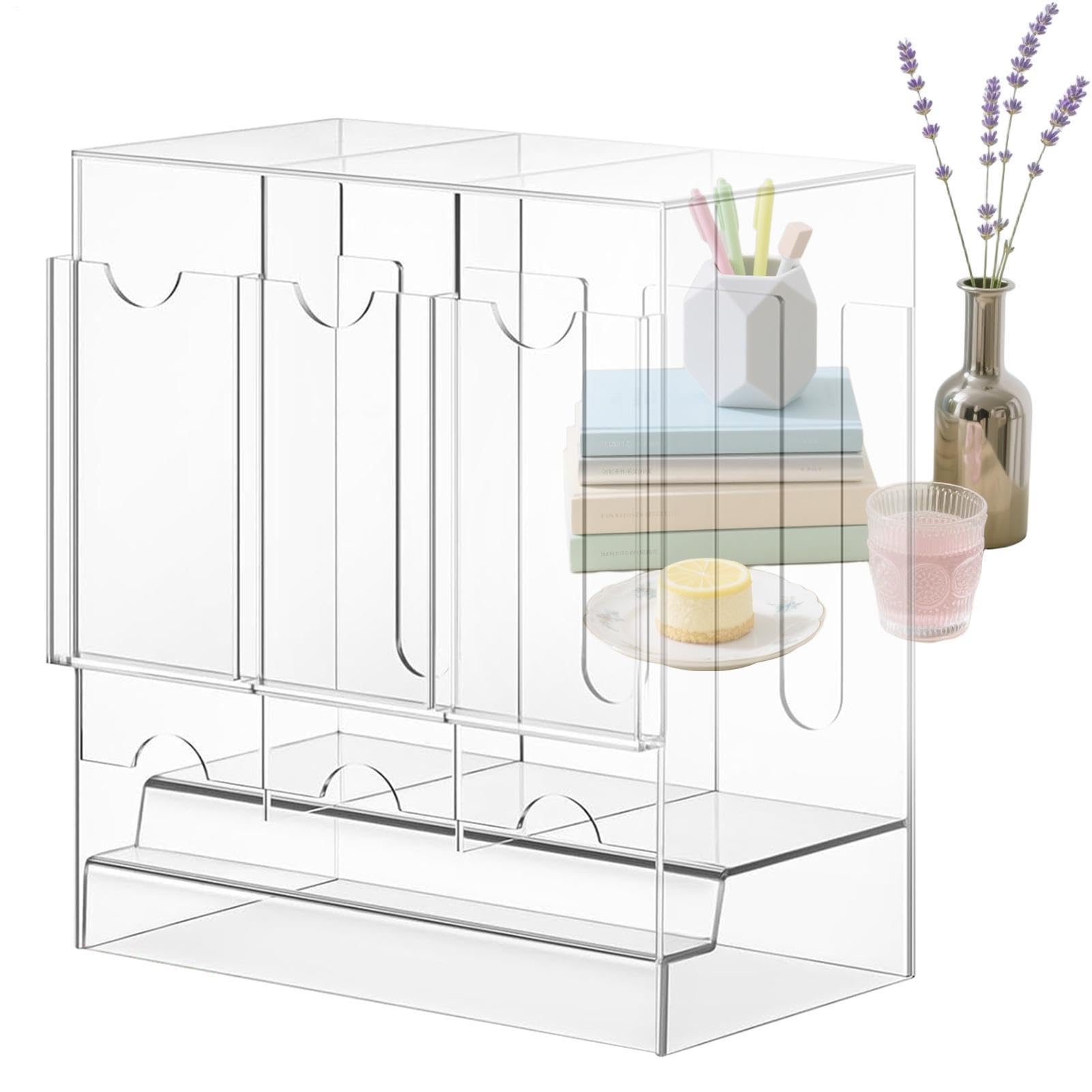 Sammelkarten-Spender Acryl-Display mit Aufbewahrungsschutz-Vorrichtung und | 3-Slot Sammelkarten-Booster-Aufbewahrungsbox Für Zimmer Sammlung Schreibtisch Zuhause Display Aufbewahru