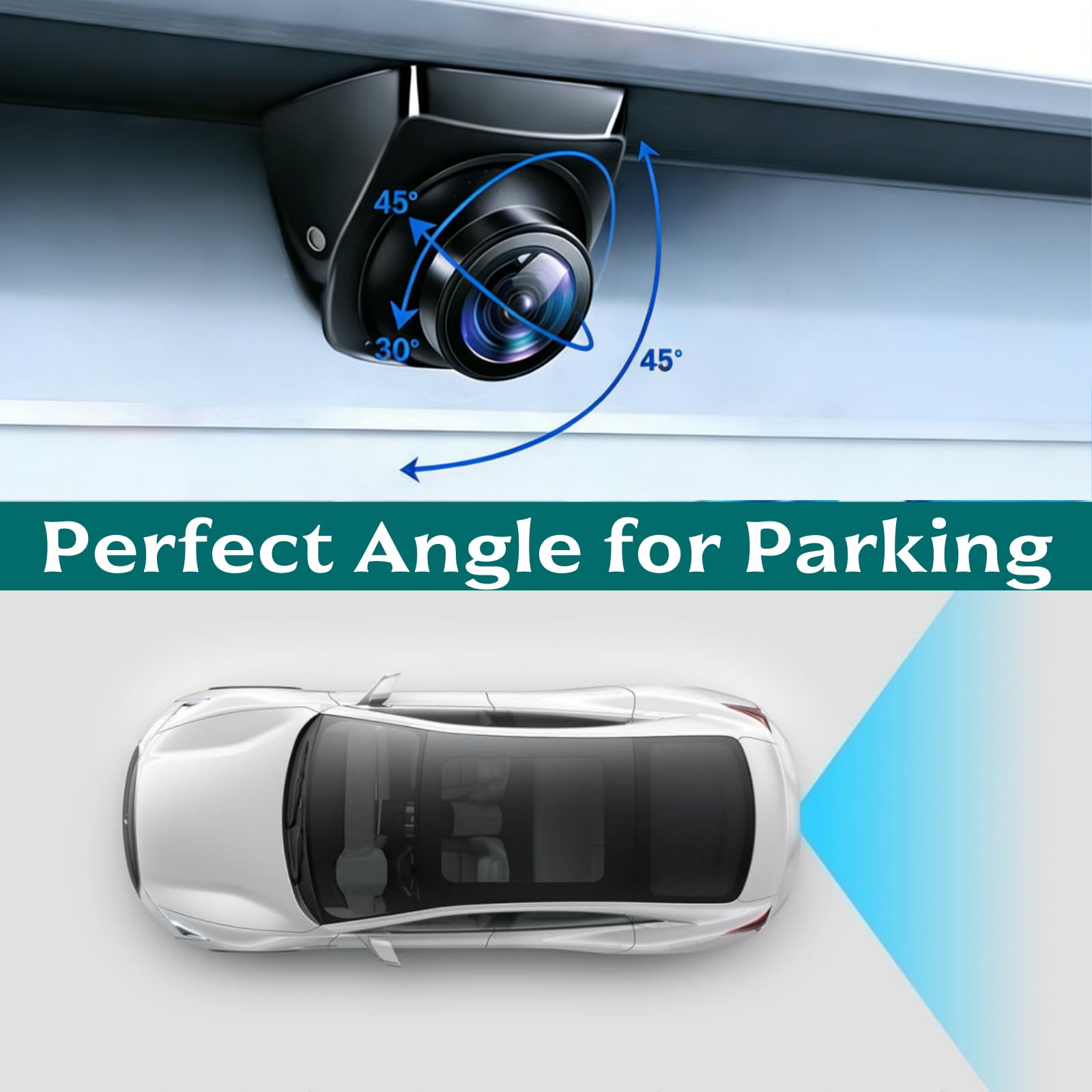 HD720P+NTSC - Cámara de visión trasera para coche, carcasa metálica, ángulo ajustable de 360°, visión nocturna, IP69, resistente al agua, cámara trasera para camión, caravana, SUV, furgoneta