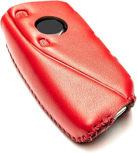 Miniatura 4 de Vitodeco Funda protectora de cuero genuino para llavero compatible con BMW  modelos 2023-2026  4 botones  Rojo