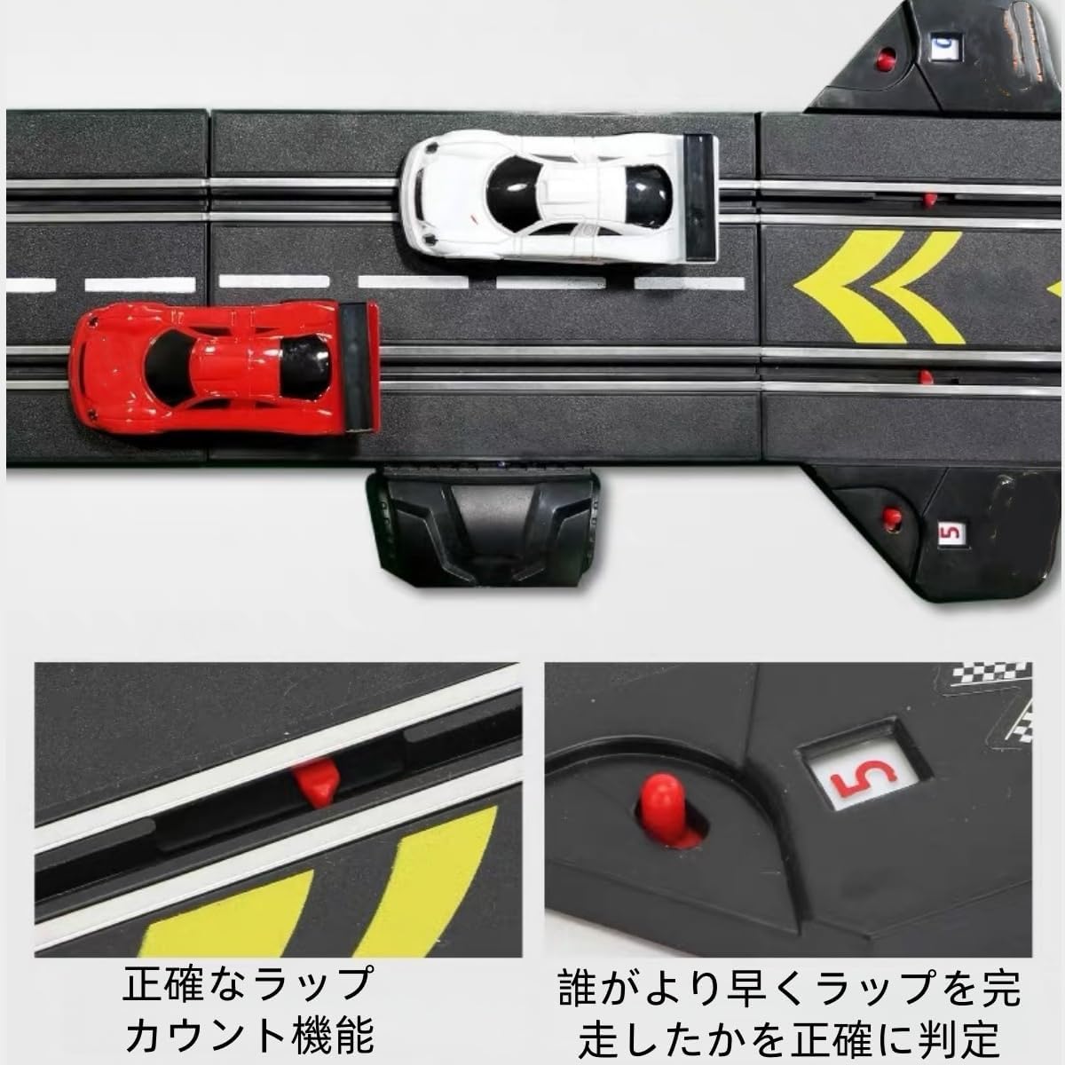 Tyoksiモジュラートラックモデル、おもちゃの車、室内使用、誕生日、クリスマスのプレゼントに最適です (【電気自動車＋4台】,4.
