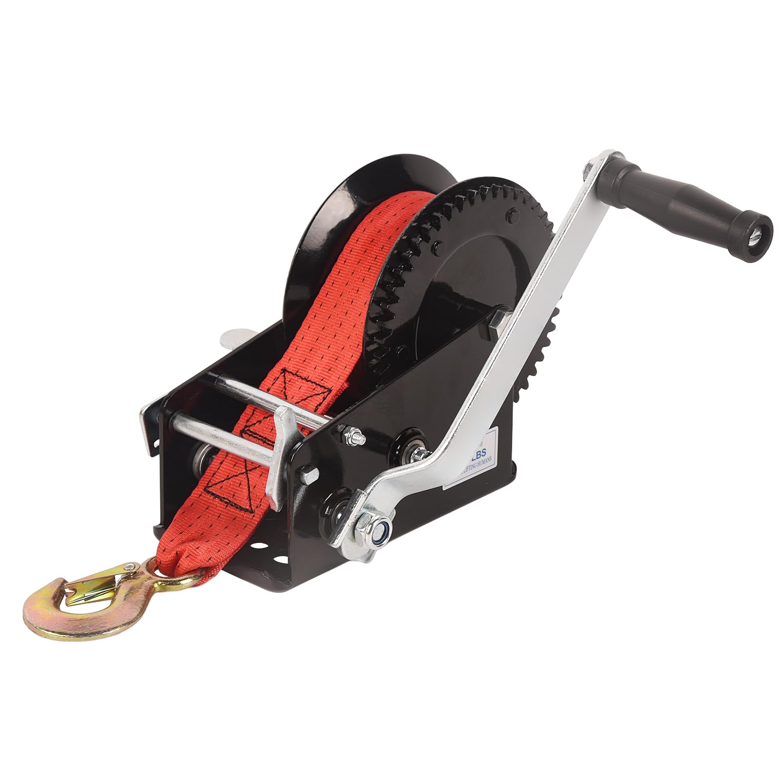 Argano per rimorchio per barca, 1587,6 kg, gancio resistente con cinghia rossa da 10 m, argano a cricchetto e rapporto 4:1/8:1, 2 velocità commutabili, 2 vie, per rimorchio, barca, camion, ATV