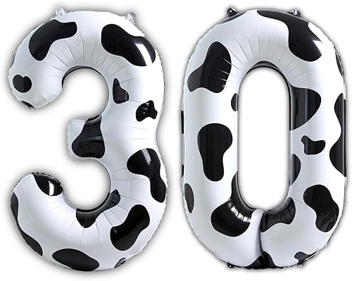Miniatura 8 de Globo de 40 pulgadas con estampado de vaca, enorme vaca número 13, globo de helio de aluminio para decoración de fiesta de cumpleaños de 13 años, 13