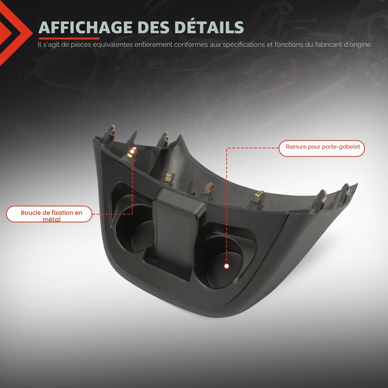Porte-gobelet noir compatible avec Me-rce-s-B Vito W447 2016-2020 porte-gobelet pour instrument de contrôle central de la voiture