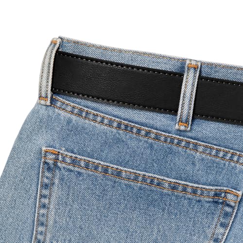 Image of BC Belts Leather Belt Strap with Vintage Distressed Texture 1.5 inch Wide with Snaps and without Buckle