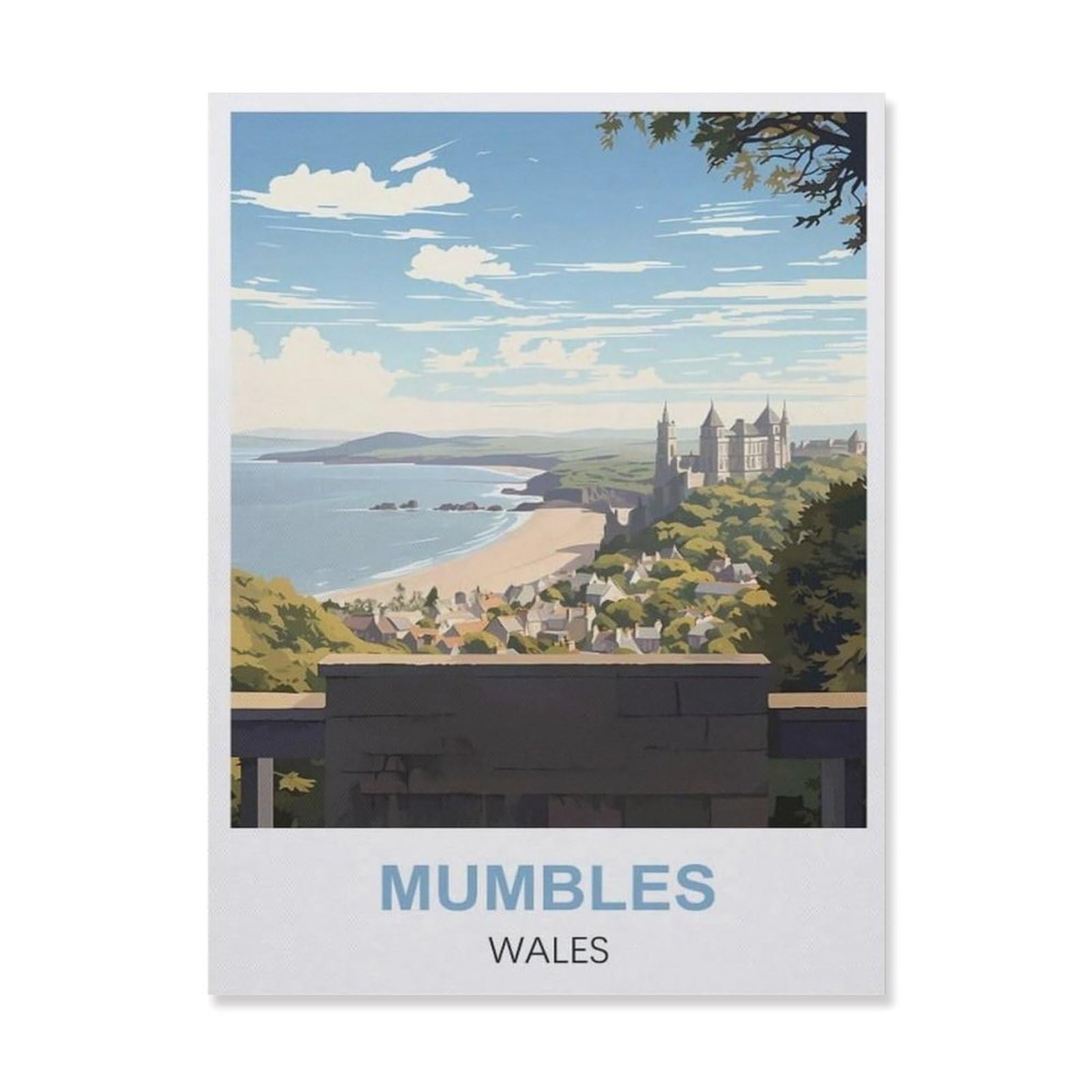 Vintage Metal Tin Sign，Mumbles Wales(15x30cm）