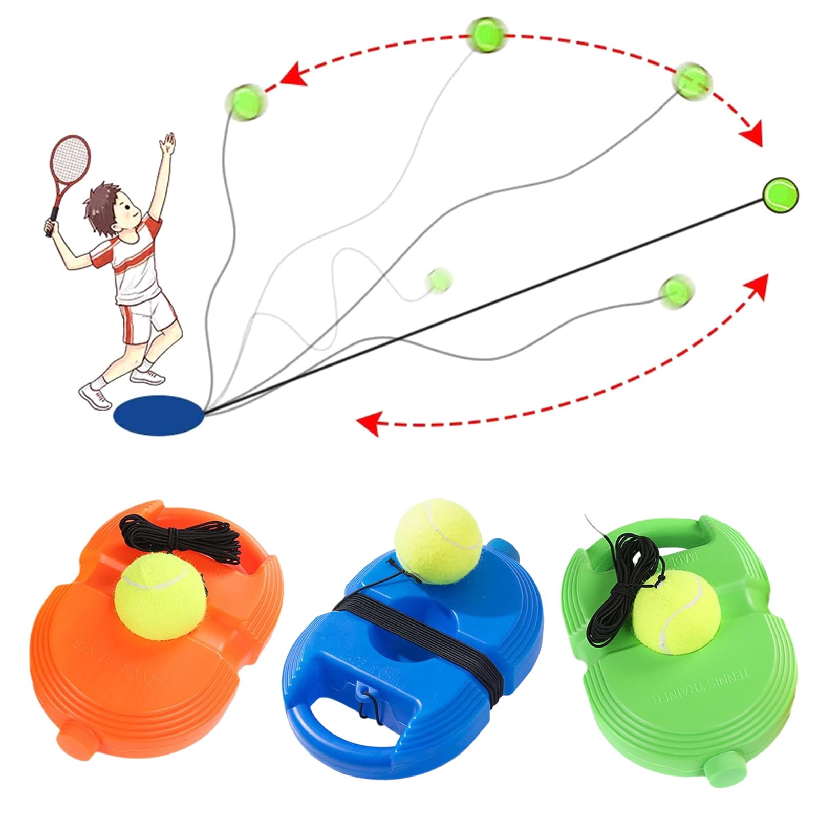 Solos Tennis Trainer Practice Portable Tennis Practice Equipment Tennis Practice Rebounder Tennis Trainer with String