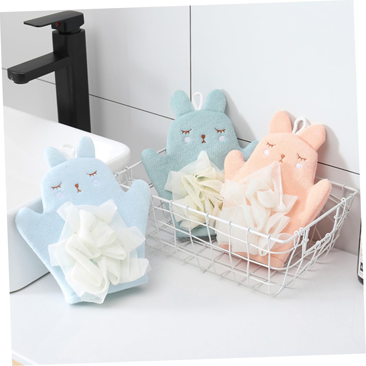Healifty 3 Pz Guanti Da Bagno Per Coniglio Accessori Termali Esponja Para Bañarse Accessori Per Conigli Per Massaggi Guanti Termali Cosmetico Fibra Superfine Prodotti Da Bagno