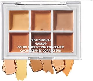 Colour Corrector Correcting Palette,6 Color Long-Wearing Concealer Concealer Full Coverage, Waterproof Concealer Makeup Palette for Under Eye Dark Circles,Acne & Blemishes,Reduces Redness