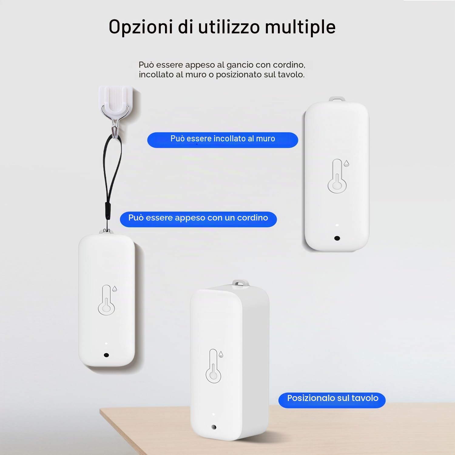 Sensore termometro igrometro WiFi: monitor intelligente della temperatura senza fili con notifica app, esportazione di memoria dati, funzione di calibrazione, compatibile con Alexa (White-3PCS)