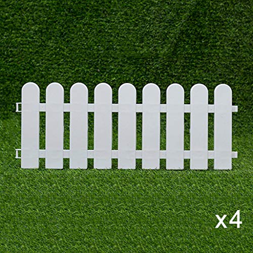 YICO Bordure de Bordure de Jardin Blanc, Clôture Extérieure en PVC 4PCS, Facile à Enficher, Bordure de Clôture Décorative pour Parterres de Fleurs, Pelouses et Chemins