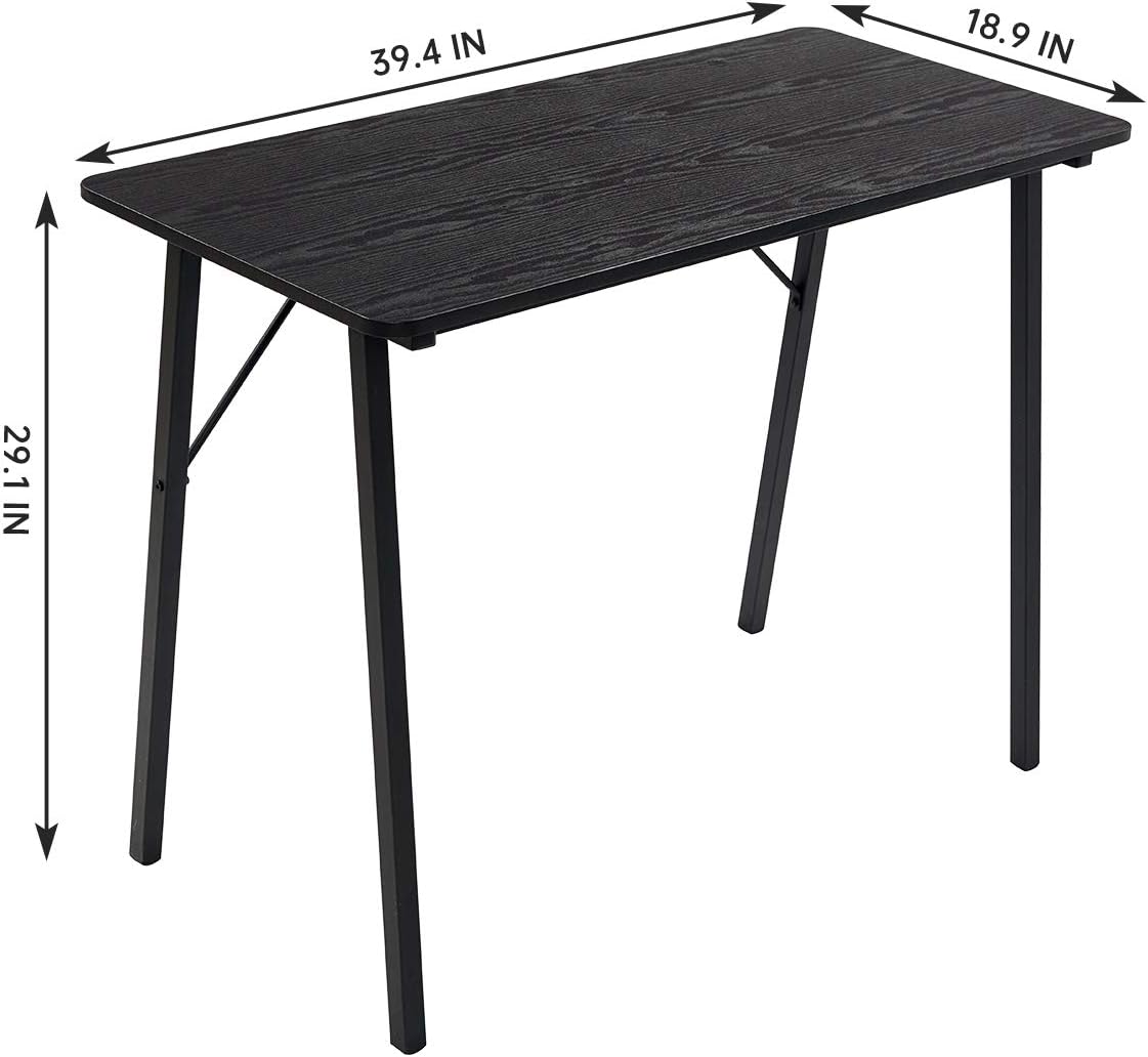 Computer Desk 40 inch Kids Writing Desk for Small Spaces Students Study Table Home Office Wood Work Desk for Corner Bedroom Modern Portable Laptop Desk for School PC Gaming, Black