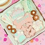 WÜFERS Whimsical Dog Birthday Cookie Box | Handmade Hand-Decorated Dog Treats | 10+ Cookies (Birthday Girl)