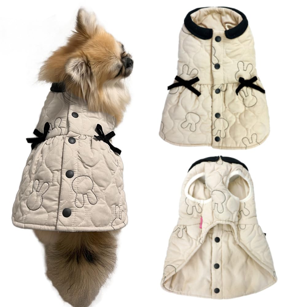 犬服　白いワンピース　ペットワンピース　犬ワンピース cherircouture ドッキングワンピース 小型犬 / PET PARADISE