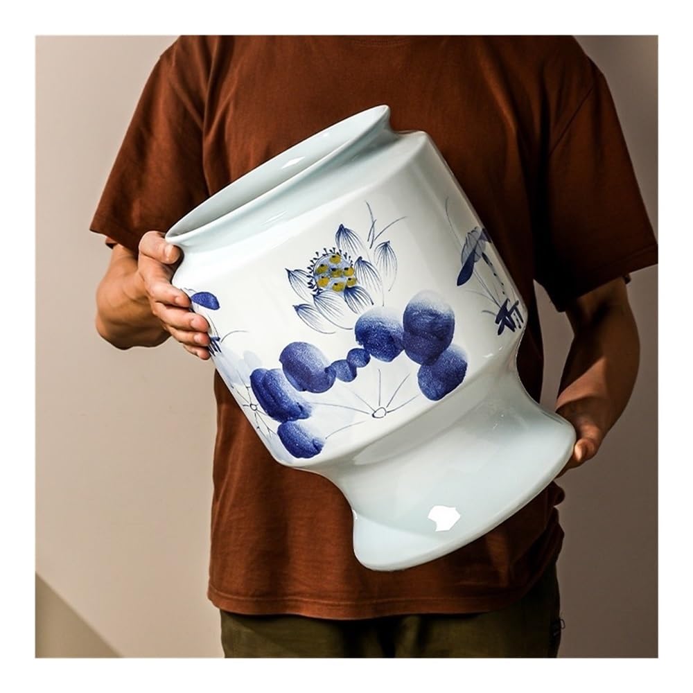 Doniczki Doniczka ceramiczna Jingdezhen z nóżkami w kolorze niebieskim i białym, malowana ręcznie, odporna na wysoką temperaturę