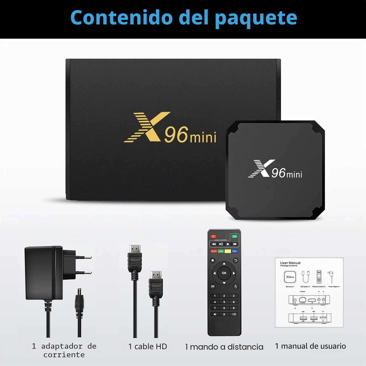 Box Android TV 4K X96 Mini Android TV Box 2GB/16GB Reproductor multimedia de transmisión continua Android 11 Best Chip Quad Core Chipset 64 Bits X96 Mini 2GB/16GB Caja TV