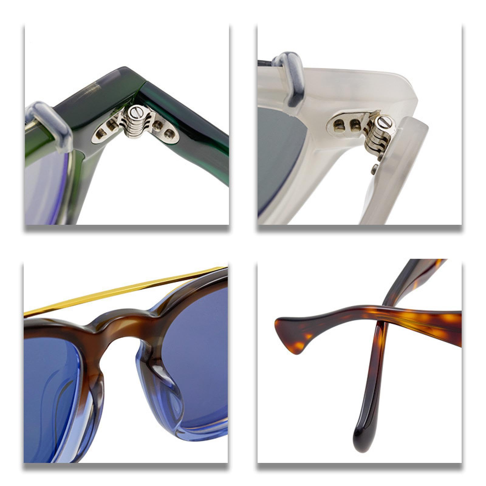con clip magnetica occhiali da sole rotondi uomo acetato moda uv400 donna