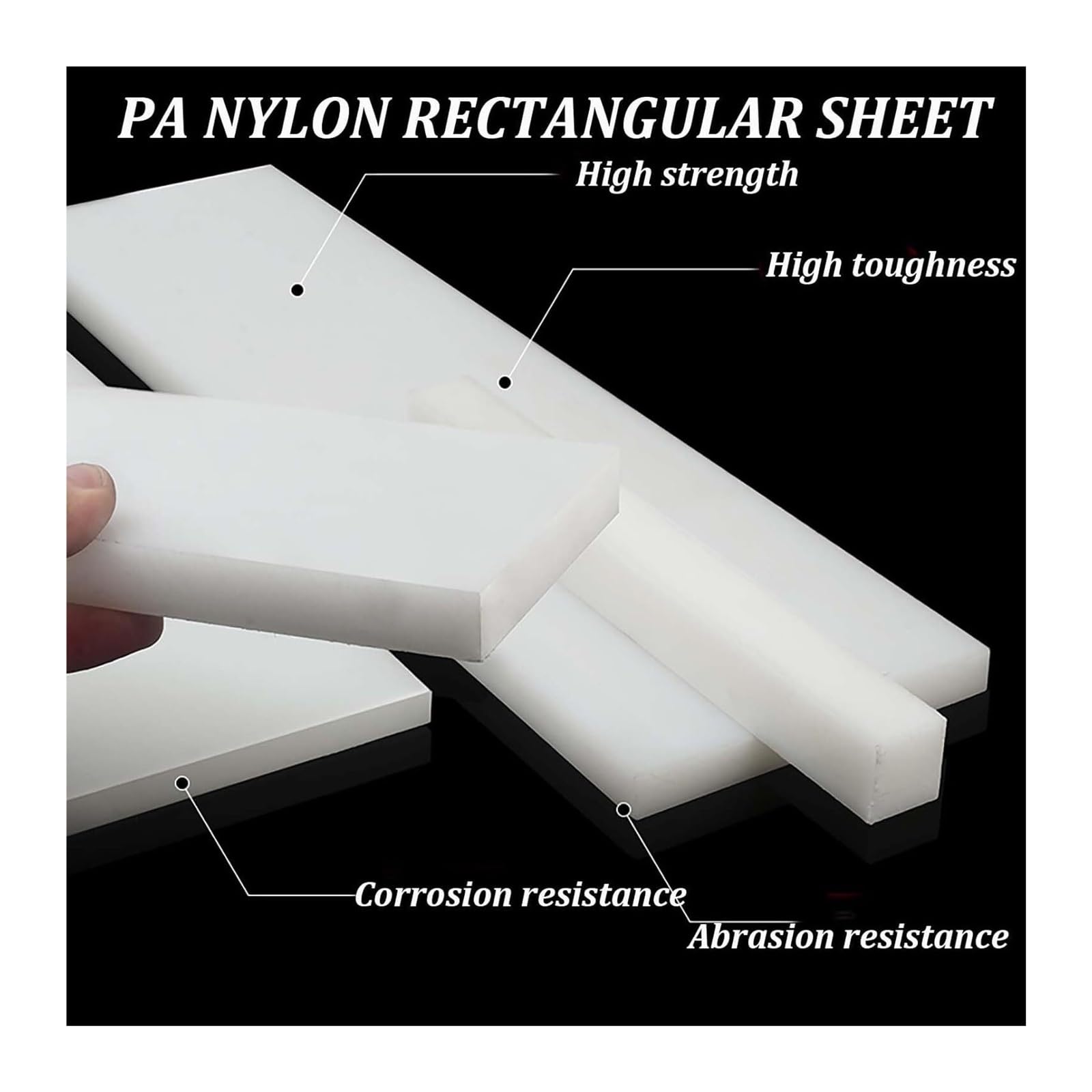 Hoja de nailon blanco, 1 metro x 35mm, 2-10mm, mecanizado, construcción de modelos DIY(6mm)