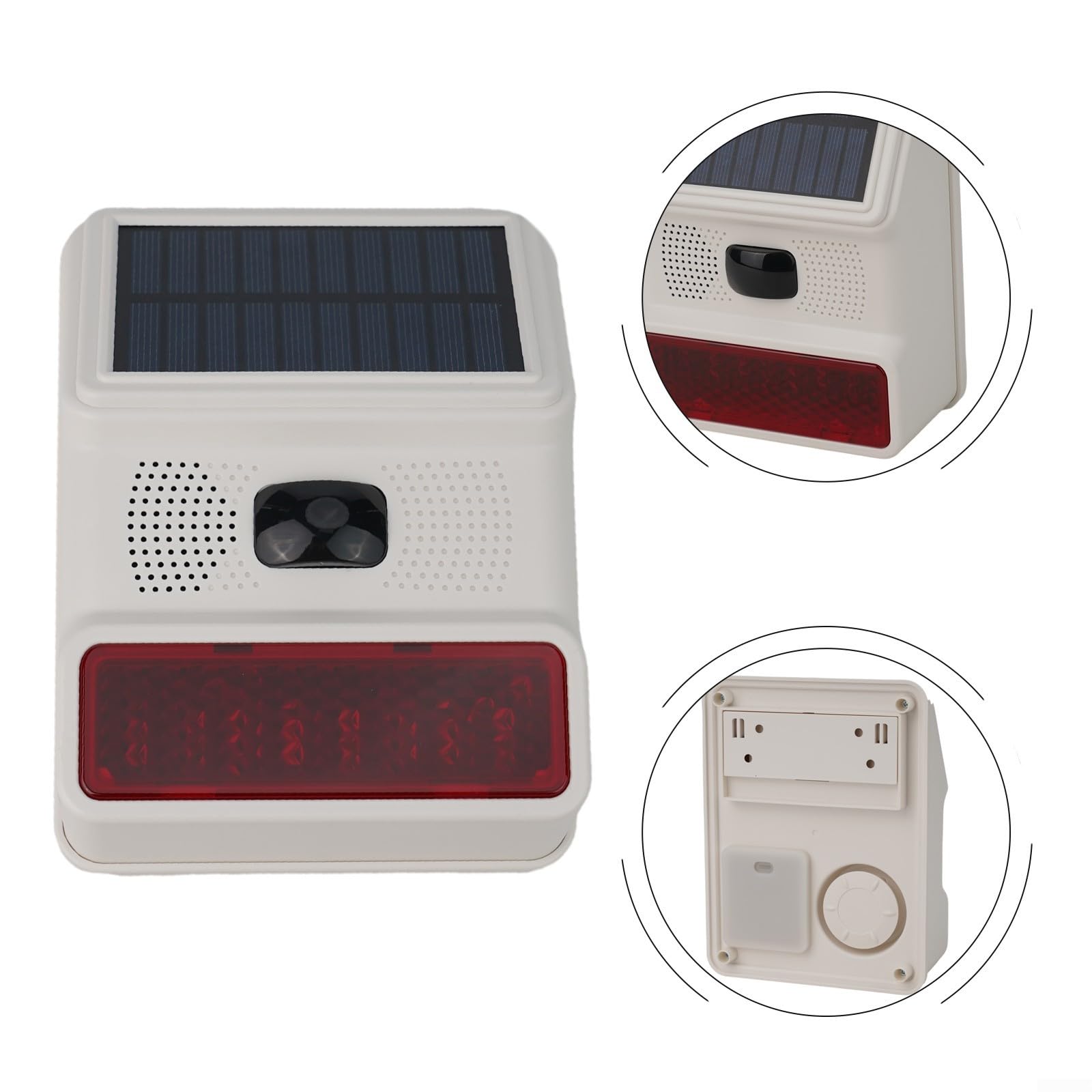 Sirena da esterno wireless a energia solare da 433 MHz, con luce stroboscopica lampeggiante per una maggiore sicurezza domestica, protezione impermeabile e resistente alle intemperie (wireless)