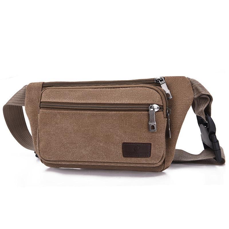 Fanny Packs For Women & Men Waist Pack Hip Bum Bag with Multi-Pockets Large Capacity Casual Waterproof Bum Bag forTraveling Casual Cycling Running HikingDouble-Layer Brown