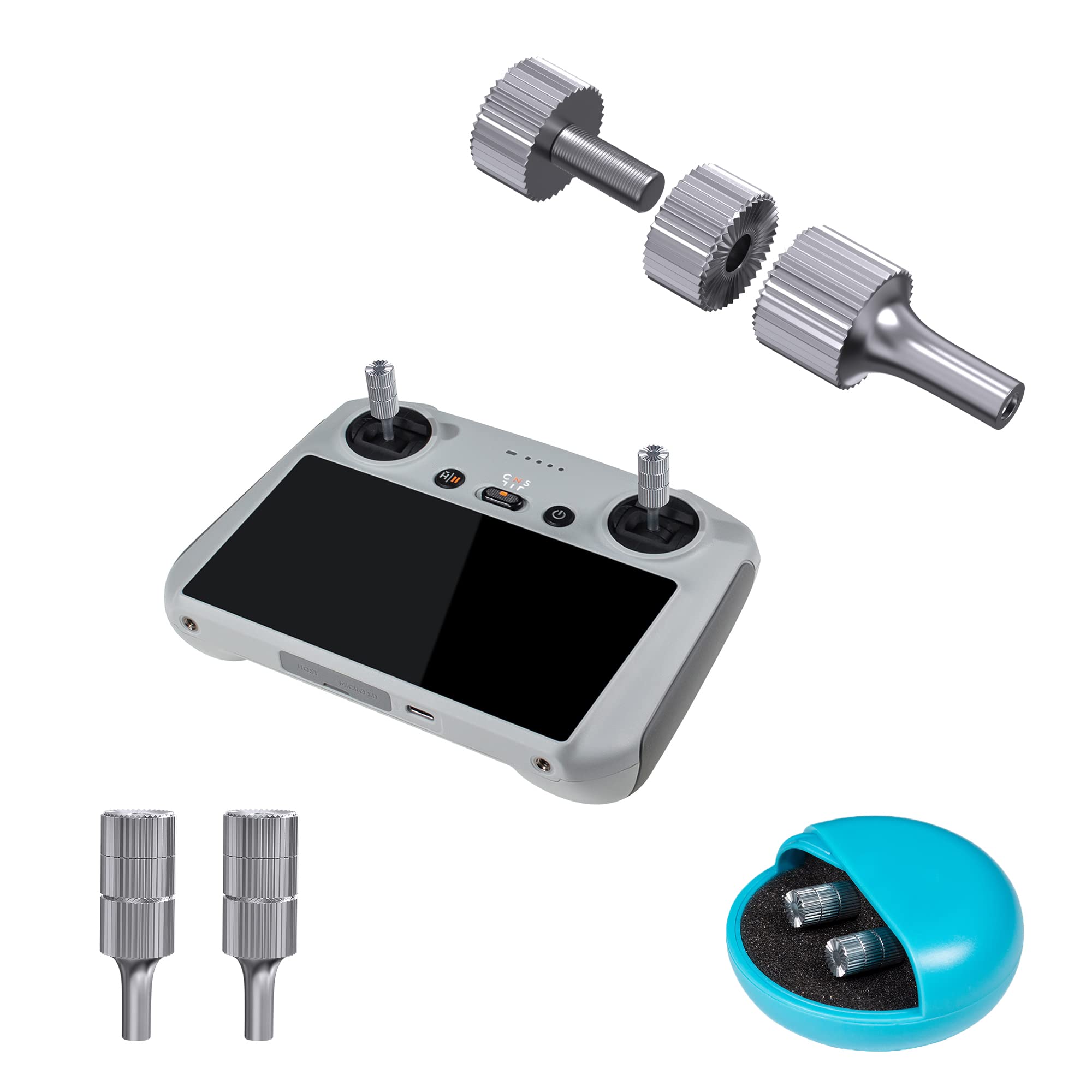 2 Stück Joystick Aus Aluminium Für DJI RC Fernbedienung - Hohe Empfindlichkeit, Ergonomisch, Silber