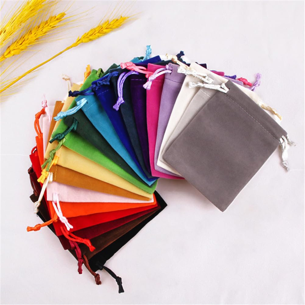 5 Stück Samtbeutel mit Kordelzug - 17 x 23 cm Stoffbeutel Geschenkbeutel, Samt-Schmuckbeutel, Schmucksäckchen und Geschenktüten Kordelzugbeutel für Gastgeschenke & Hochzeiten (Rot)