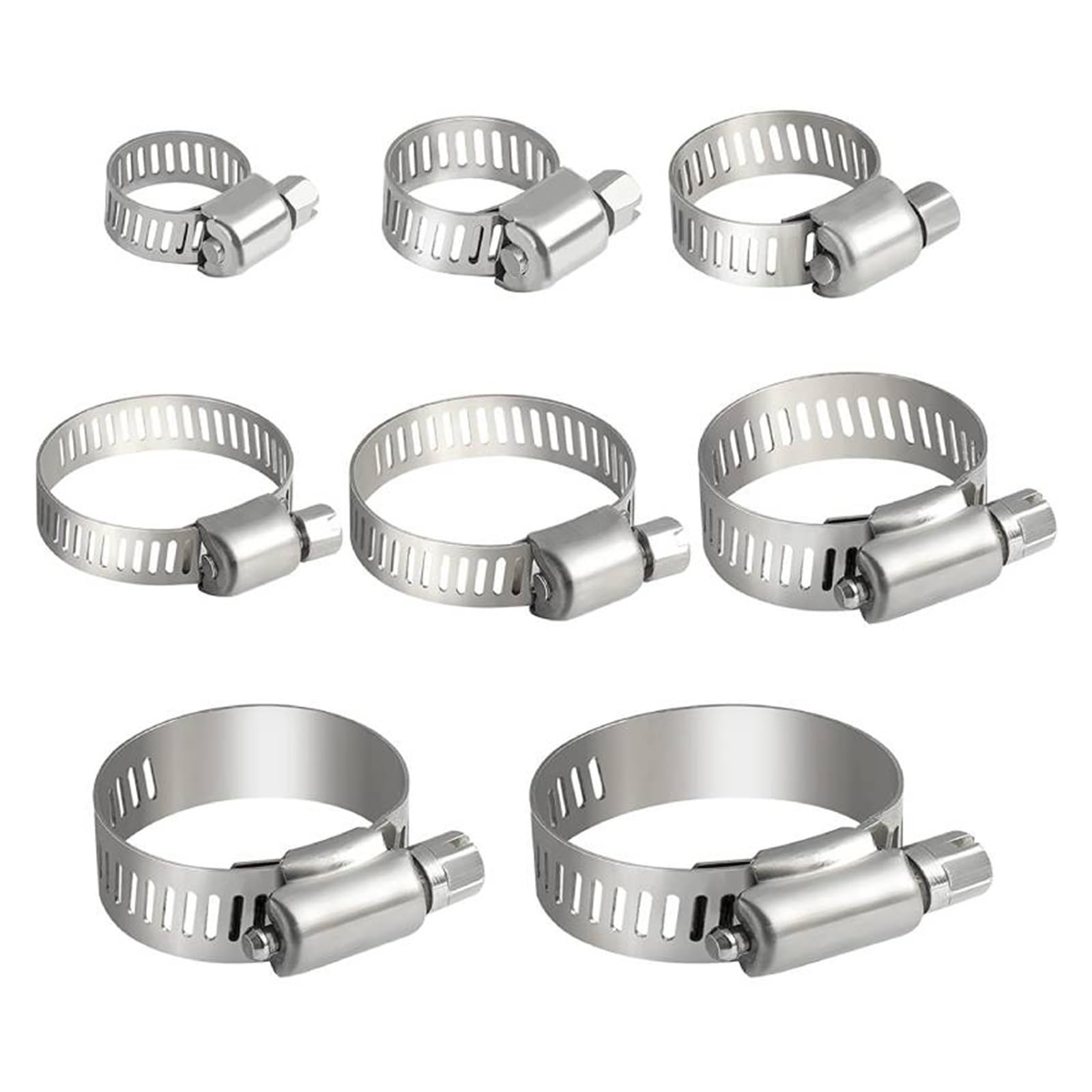 Pipe clamp 5pcs Stainless Steel Hose Clamp Adjustable Pipe Clamps Fuel Line Worm Drive Tube Clips for Plumbing Automotive(5pcs 22-32mm)