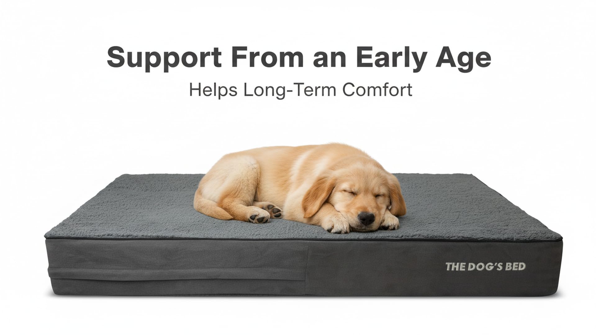 The Dog’s Bed Orthopaedic Memory Foam Dog Bed for XL Dogs, Waterproof Washable Cover, Anti-Slip Base, Calming Surface – CertiPUR-Certified Foam, Grey Plush, 15cm Thick — view 5
