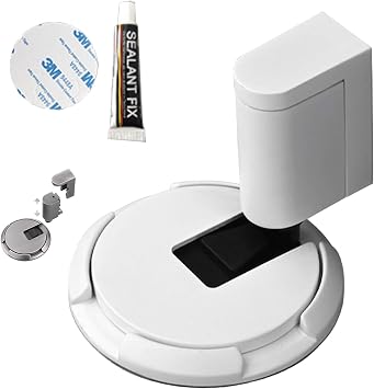 Mechanical Floor Door Stopper, Magnetic Door Stopper, Punch-Free Mechanical Silent Floor Door Stop, Adjustable No Drilling Mechanical Floor Door Stopper Magnetic Door Locks with Adhesive (White)