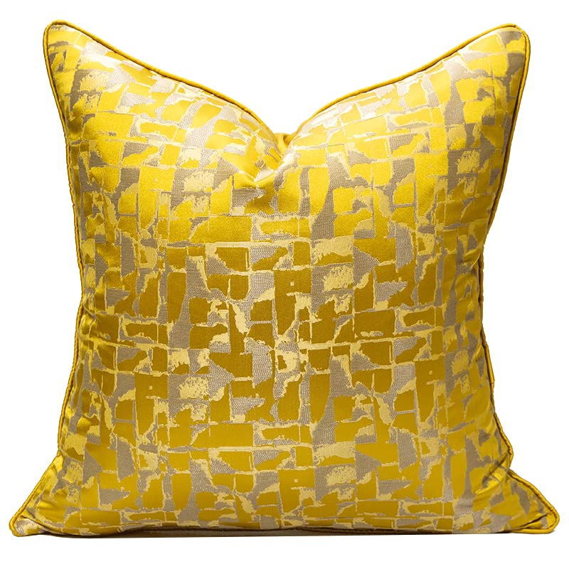 Throw Pillow Covers 18x18 Luxury Golden Throw Pillow Cover Modern Yellow Gold Decorative Pillowcase for Couch Sofa Living Room Bedroom Car