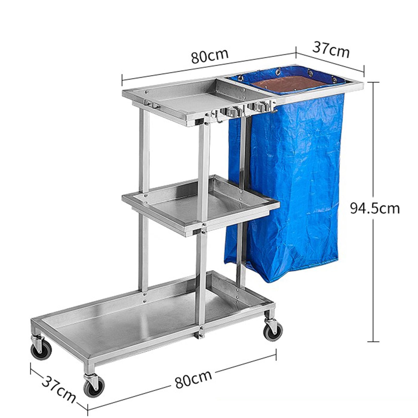 Carro de Limpieza Industrial Resistente con Ruedas, Organizador con Soporte para fregonas para una Limpieza eficiente.