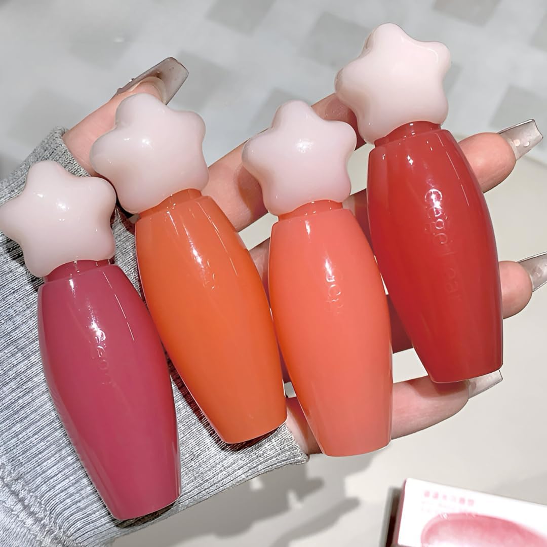 Gege Bear Glossy Lip Gloss With Star Cap | Cushion-Soft Applicator | Crystal Clear Shine | Transfer-Proof Technology | Weightless Gel Texture | High-Impact Luminosity | Kawaii Culture Inspired | Enchanting Pink Peach Shades | Plumping Moisture Complex | Best Lip Glaze For women & Girls (04#Pink, 2.2g)-image-32