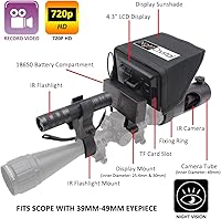 Vista 7 de DIY 720p Grabación de video digital Caza Visión Nocturna Rifle Alcance Cámara Monocular VCR con pantalla LCD, linterna infrarroja infrarroja de 850