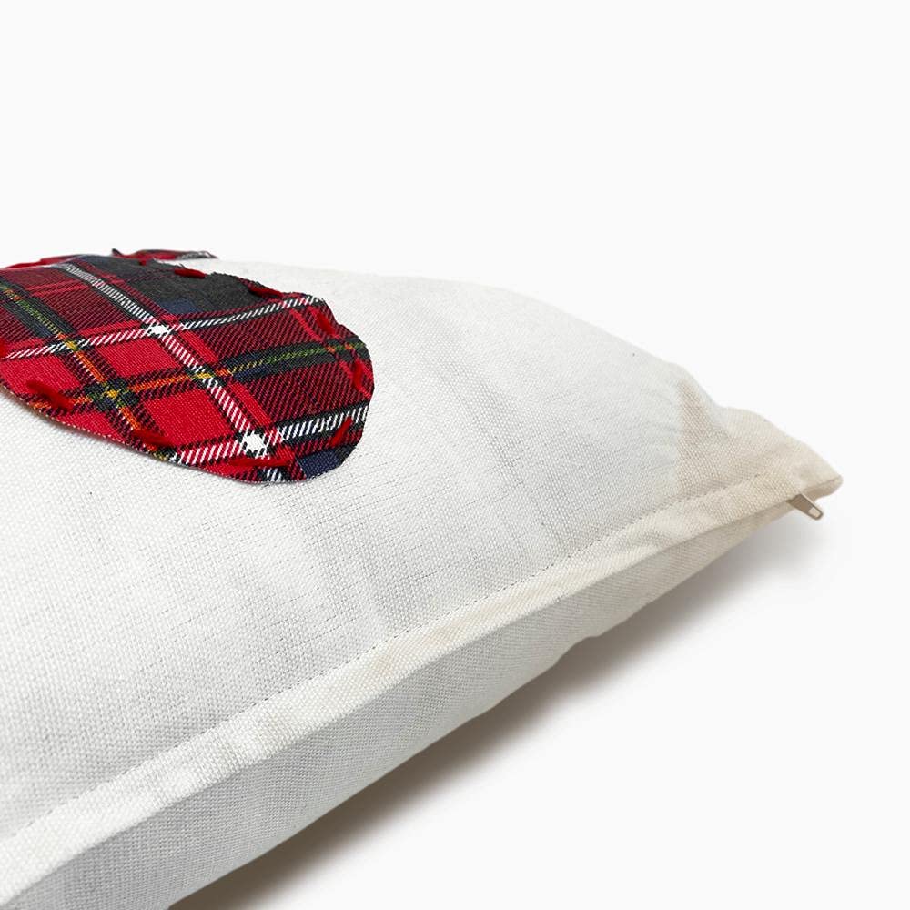 Cuscino Natalizio Renna di Babbo Natale Arredo Divano Letto - Federa Cuscino Natalizio Tartan Decorazione di Natale Home Decor, 40x40 cm