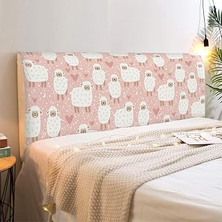 Fansu Copertura Testiera Letto Singolo/Matrimoniale, Stampa Animale Elastica Antipolvere all-Inclusive Copertura per testiera per Letto, Decorazione per Camera da Letto (180cm,Pecore)