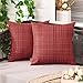 MIULEE Funda Cojines Exterior Fundas de Almohadas Impermeables Cojin Decorativo para Sofá Almohadas Decorativas Modernas para Salón Cama Silla Habitacion Oficina Dormitorio 45x45 cm 2 Piezas Rojo
